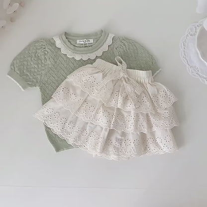 Cute Eyelet Lace Shorts,12M to 5T.