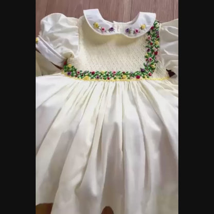 Hand Smocked Princess Dress,6M to 8T.