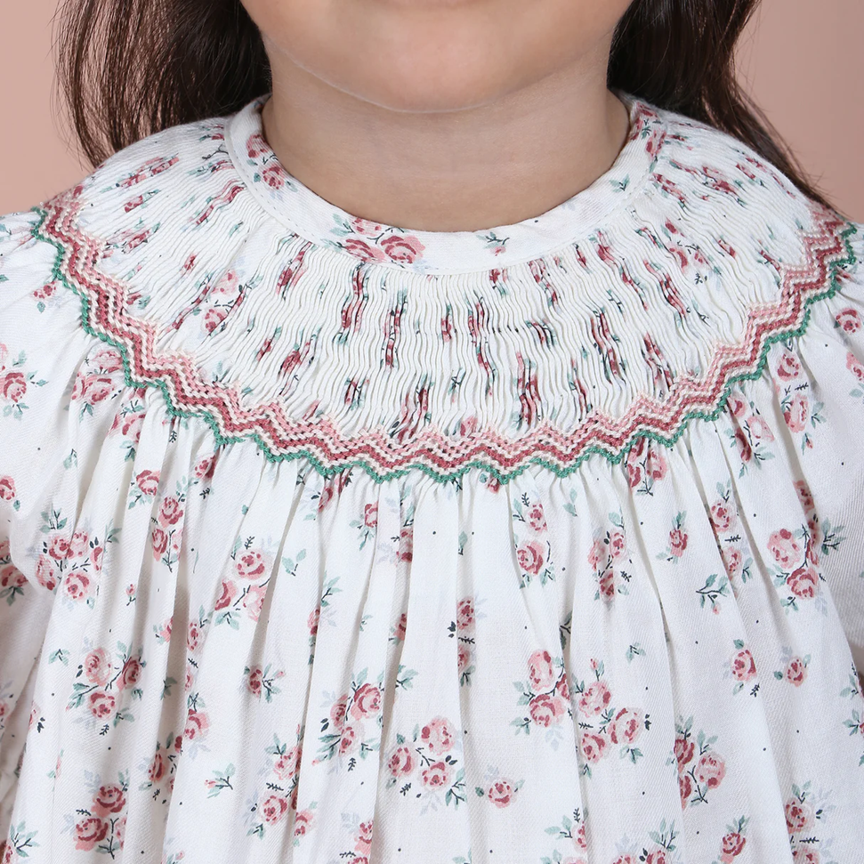 Hand Smocked Floral Dresses, (3M–4T)
