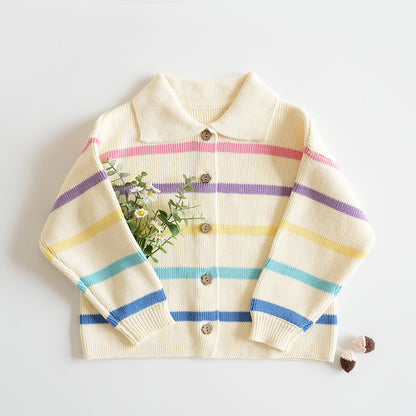 Rainbow Dreams Cotton Knit Cardigan – 3T to 7T
