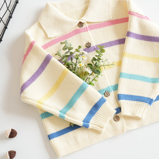 Rainbow Dreams Cotton Knit Cardigan – 3T to 7T