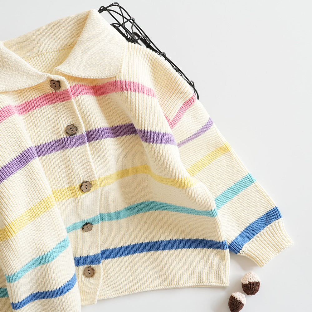 Rainbow Dreams Cotton Knit Cardigan – 3T to 7T