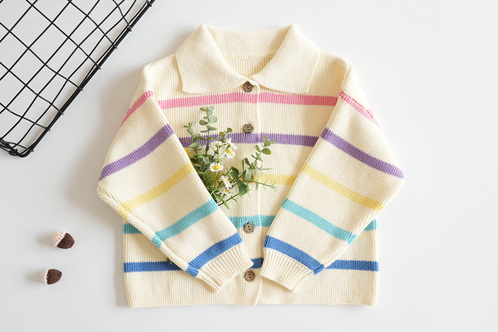 Rainbow Dreams Cotton Knit Cardigan – 3T to 7T