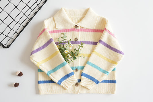 Rainbow Dreams Cotton Knit Cardigan – 3T to 7T