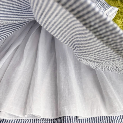 Embroidered Sail Boat Dress,2T to 7T.