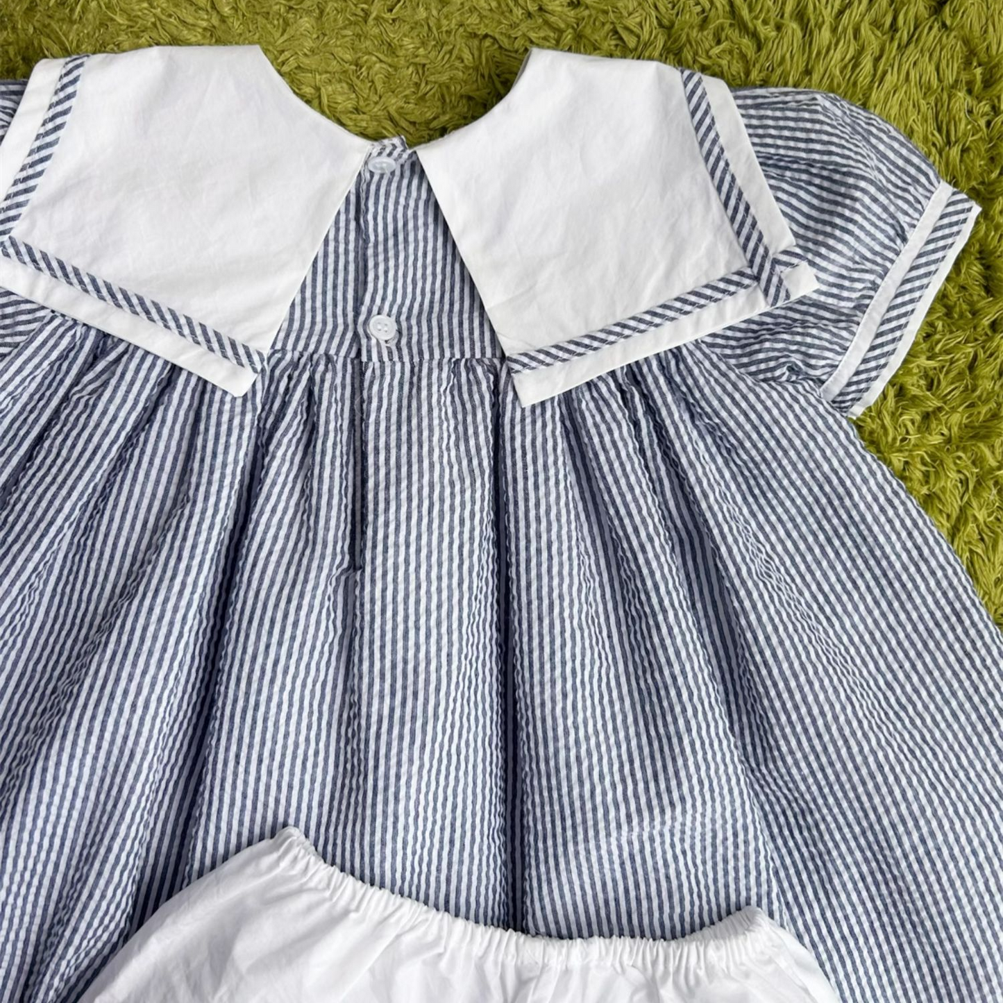 Embroidered Sail Boat Dress,2T to 7T.