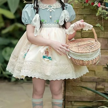 Whimsical Garden Handcrafted Dress,2T-7T