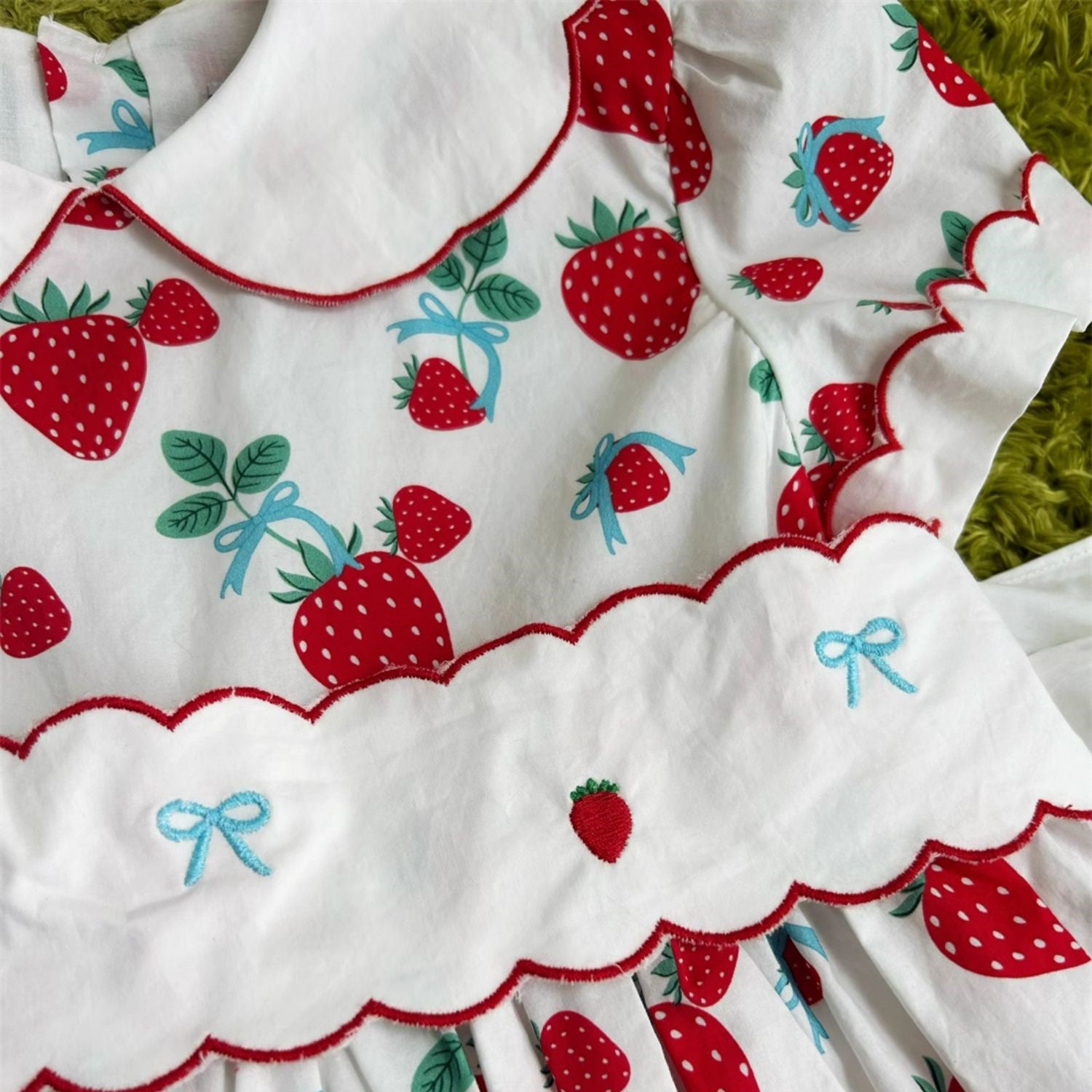 Cute Strawberry Embroidered Dress,2T to 7T. 5T Cute Strawberry Embroidered Dress,2T to 7T. 5T