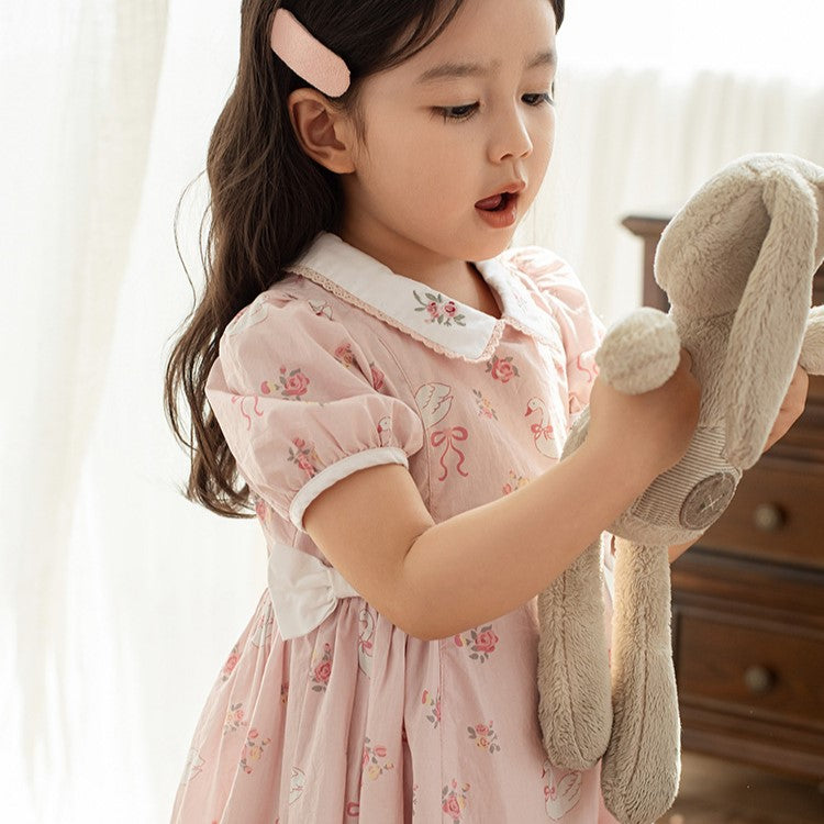 Cute Swan Bow Dress,12M to 6T.