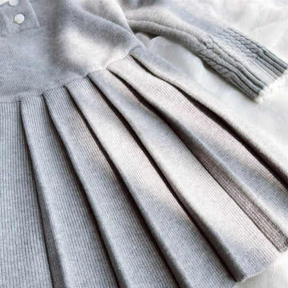 Cozy Pleated Sweater Dress for Girls,3T–7T