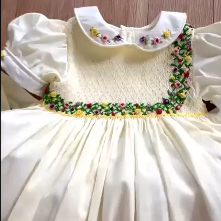 Hand Smocked Princess Dress,6M to 8T.