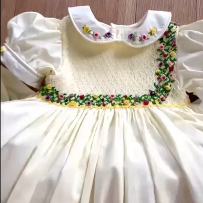 Hand Smocked Princess Dress,6M to 8T.