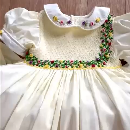 Hand Smocked Princess Dress,6M to 8T.