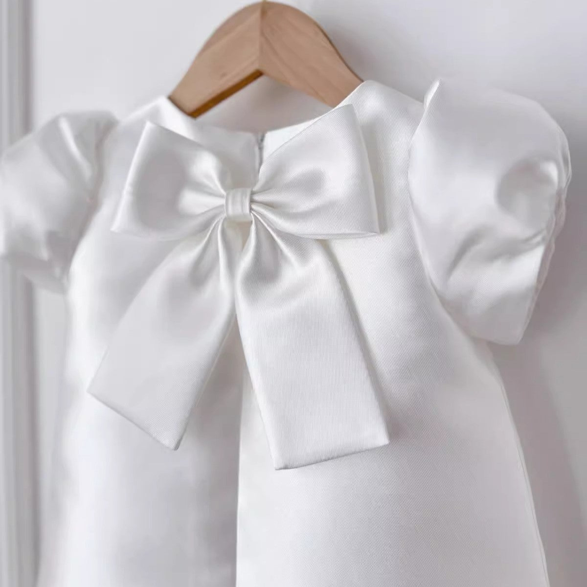 Stunning White Embellished Bow Dress,12M to 5T.