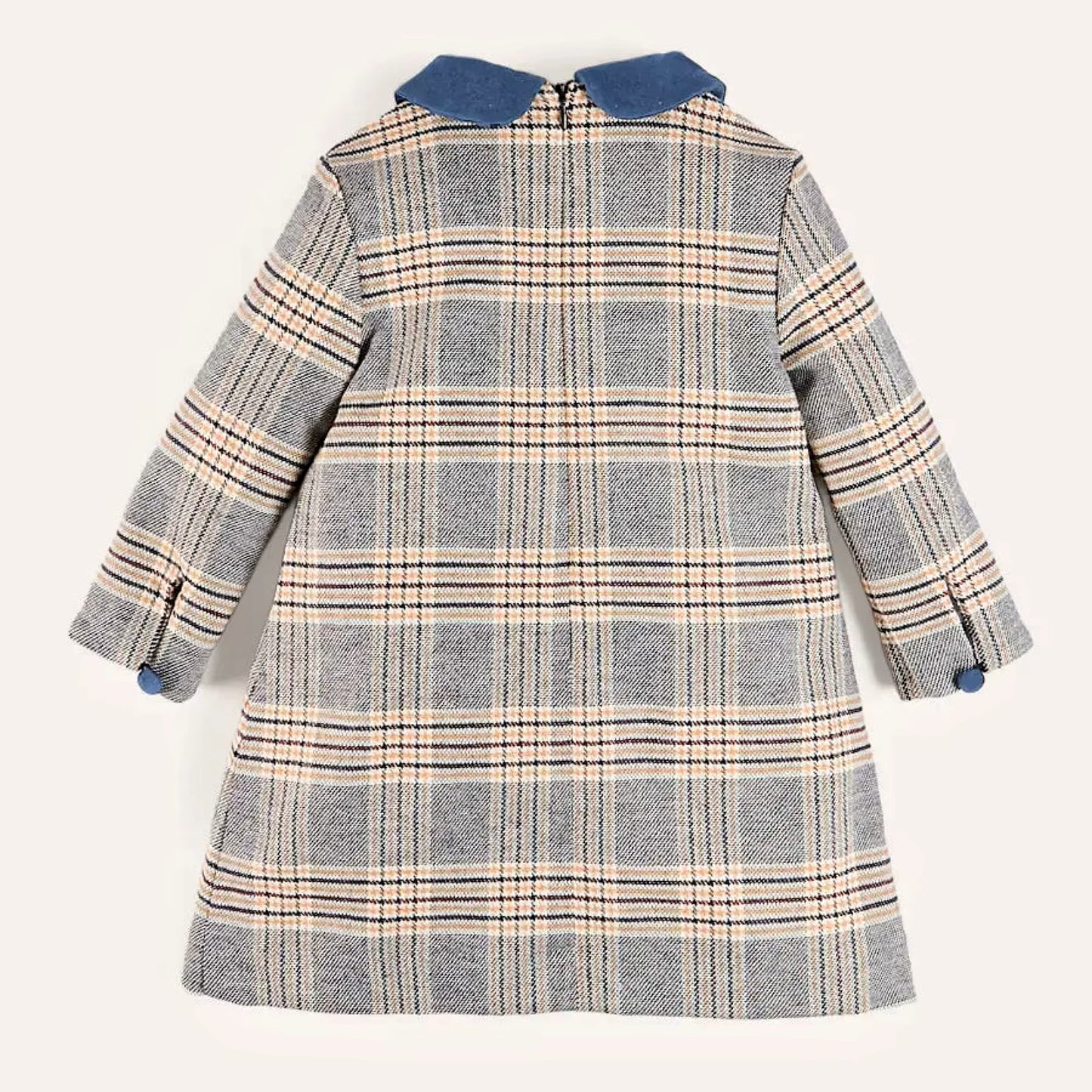 Plaid Wool-Blend Coat with Velvet Collar for Girls (2T–7T)