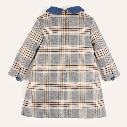 Plaid Wool-Blend Coat with Velvet Collar for Girls (2T–7T)