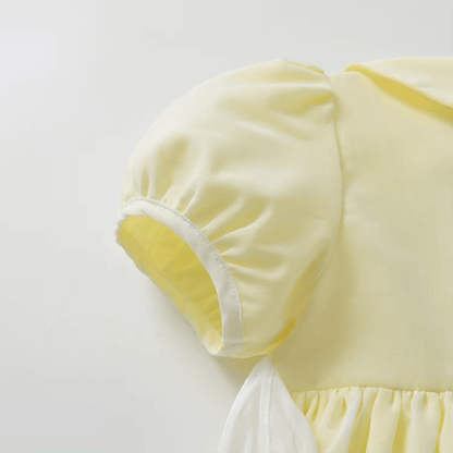 Hand Embroidered Heirloom Dress,Yellow/Pink,12M to 6T.