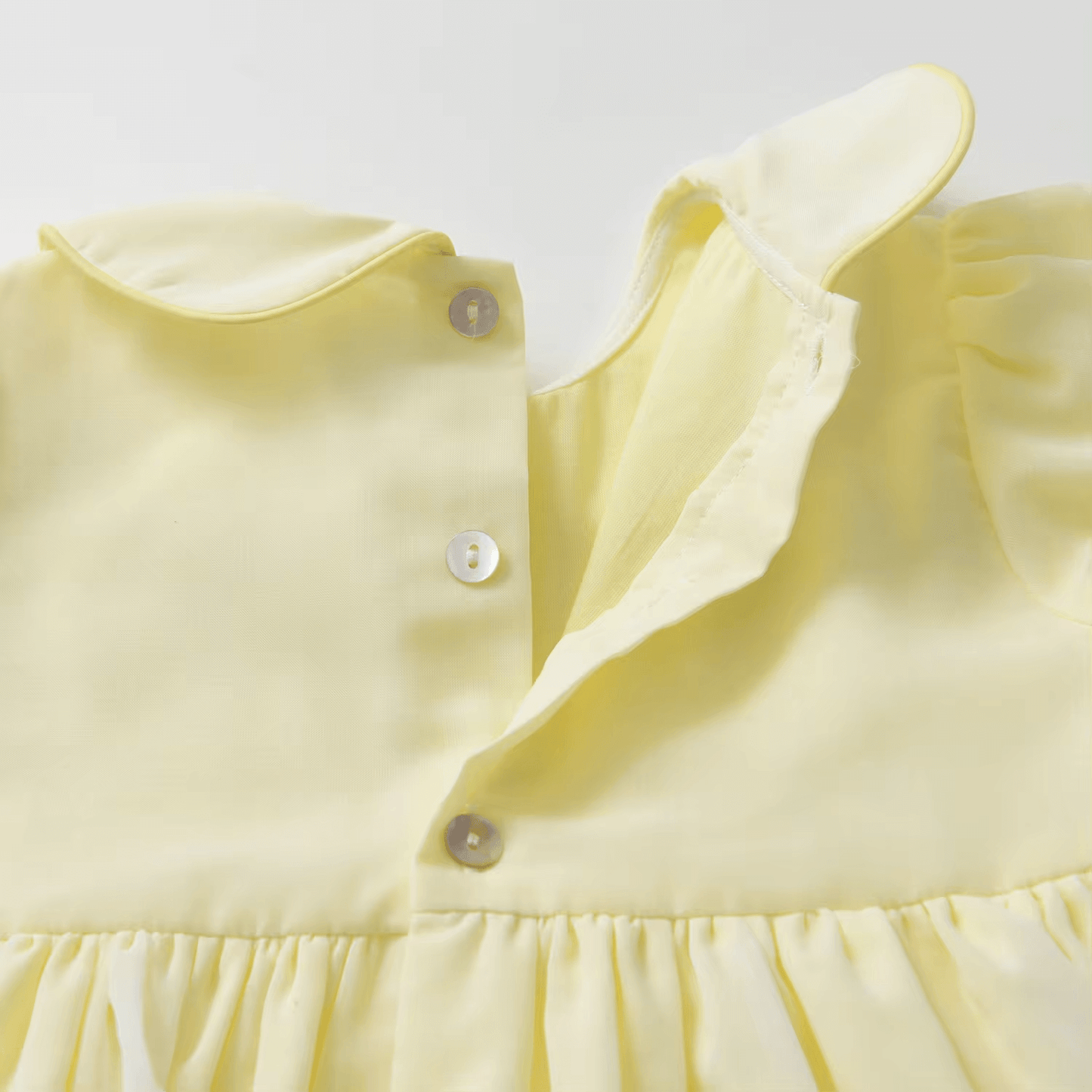 Hand Embroidered Heirloom Dress,Yellow/Pink,12M to 6T.