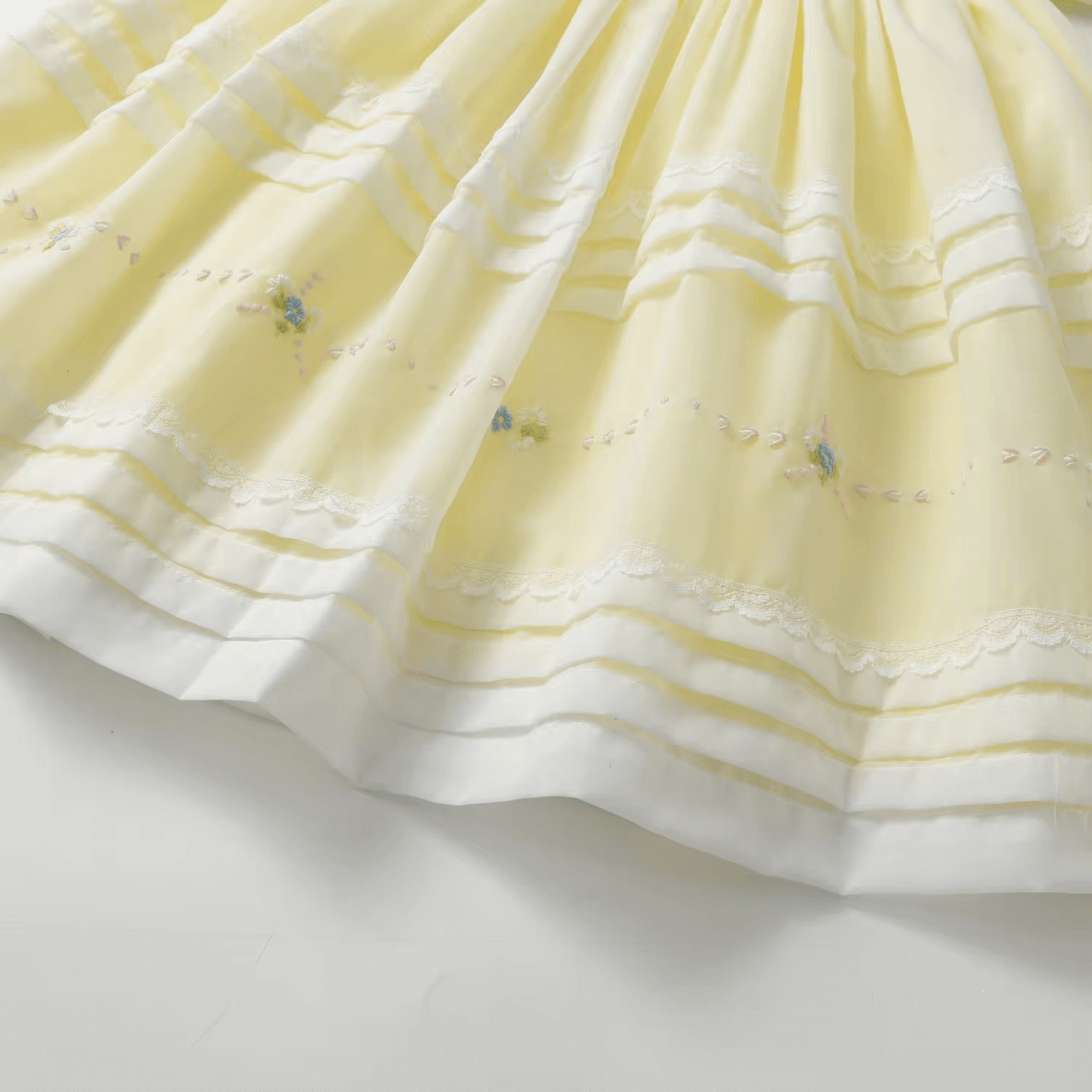 Hand Embroidered Heirloom Dress,Yellow/Pink,12M to 6T.