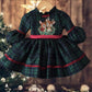 Green Plaid Embroidered dress,12M to 12T.