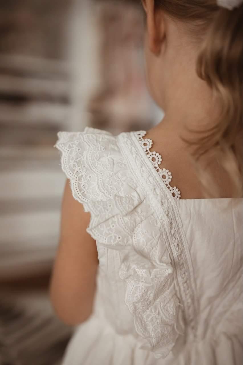 White Summer Lace Dress,2T to 7T.