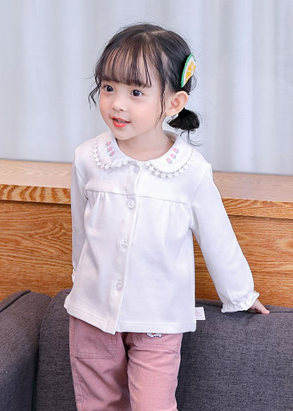 Cute Full Sleeves Top/Shirt, White/Purple,12M to 7T.