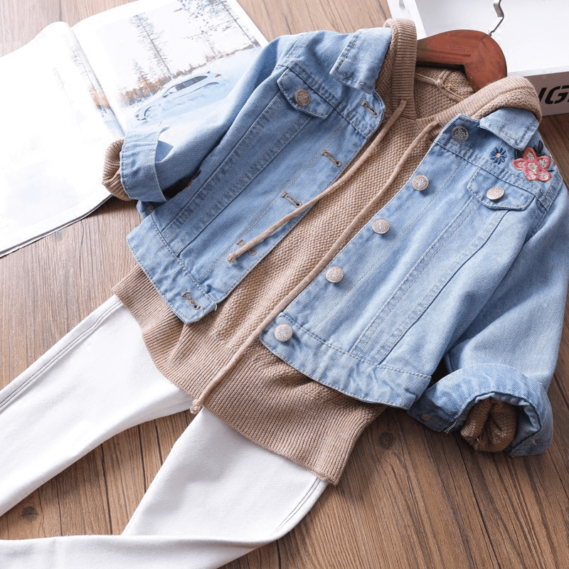 Embroidered Denim Jacket,2T to 6T.