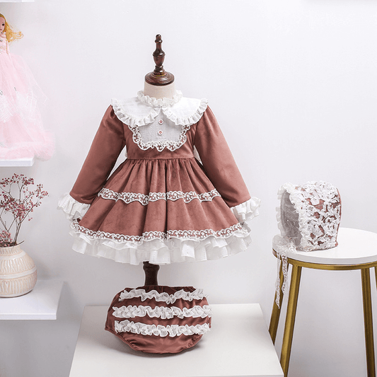 Cute 3pc Velvet Spanish Dress,12M to 6T.