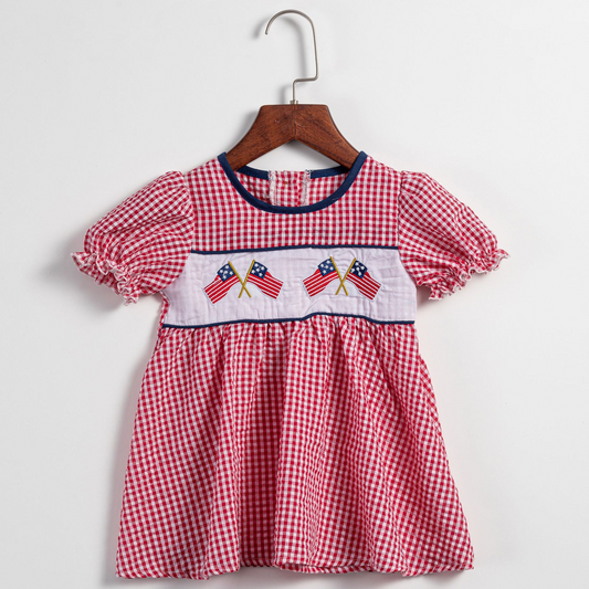 4th Of July Patriotic Dress,Red/Blue,6M to 6T.