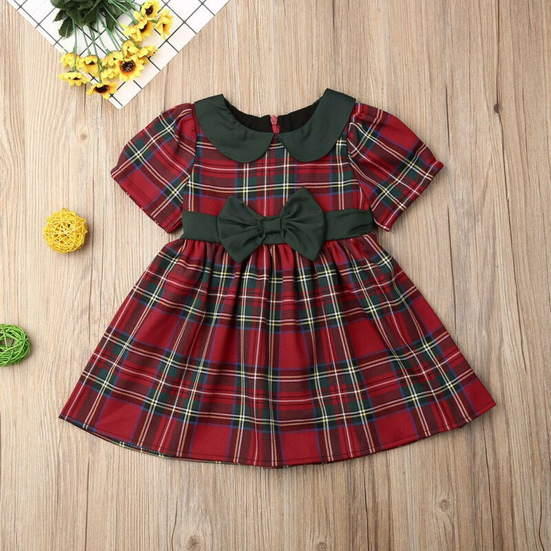 Cute Plaid Christmas Dress,6M to 3T.