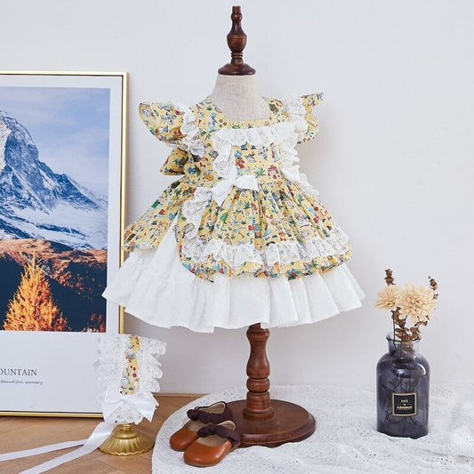 Cute Print Spanish Dress,2T to 7T.