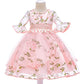 Stunning Princess Dress,Gray/Pnik,2T to 10T.