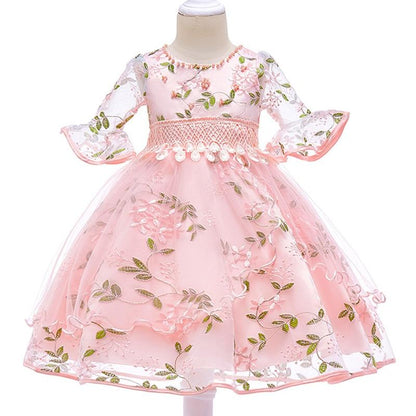 Stunning Princess Dress,Gray/Pnik,2T to 10T.