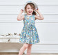 Sleeveless Floral Dress With Hat, Pink/Blue,2T to 6T.