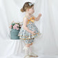 Spanish Style Vintage Floral Dress With Bloomer,Yellow/Pink,12M to 6T.