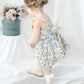 Spanish Style Vintage Floral Dress With Bloomer,Yellow/Pink,12M to 6T.