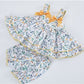 Spanish Style Vintage Floral Dress With Bloomer,Yellow/Pink,12M to 6T.