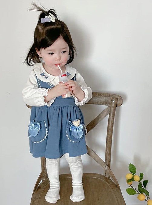 Cute suspender style dress,9M to 4T.