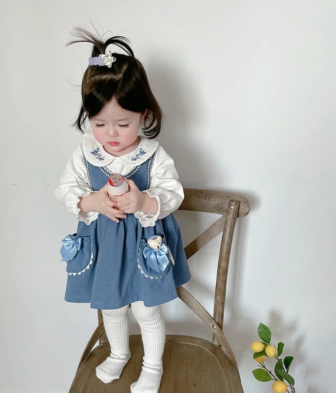 Cute suspender style dress,9M to 4T.
