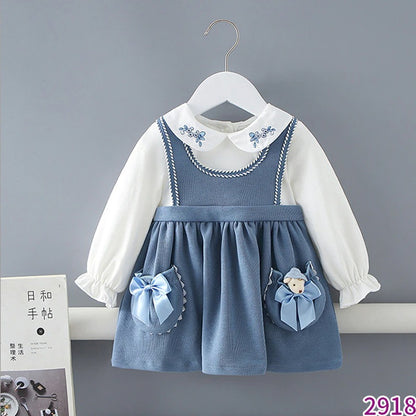 Cute suspender style dress,9M to 4T.