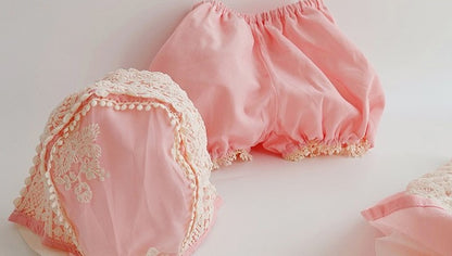 3Pc Stunning Vintage Style Lace Dress,Pink/Blue,12M to 6T.