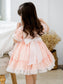 Spanish Style Lace Dress With Embroidery,Yellow/Pink,2T to 6T.