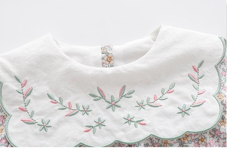 Embroidered Full Sleeves Romper,3M to 2T.