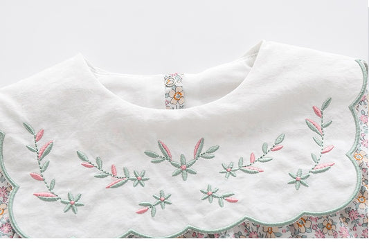 Embroidered Full Sleeves Romper,3M to 2T.