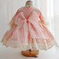 3Pc Stunning Vintage Style Lace Dress,Pink/Blue,12M to 6T.