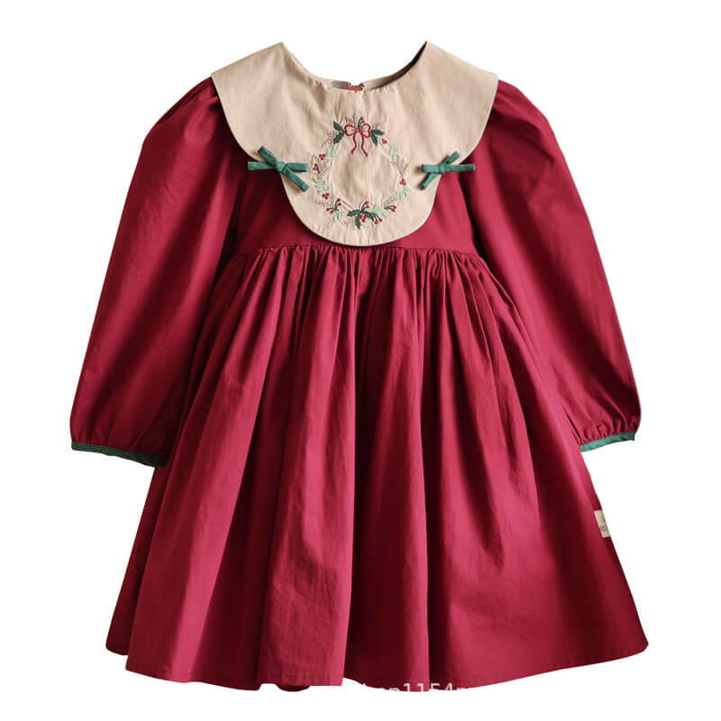 Holidays Embroidered Twirl Dress,12M to 8T.
