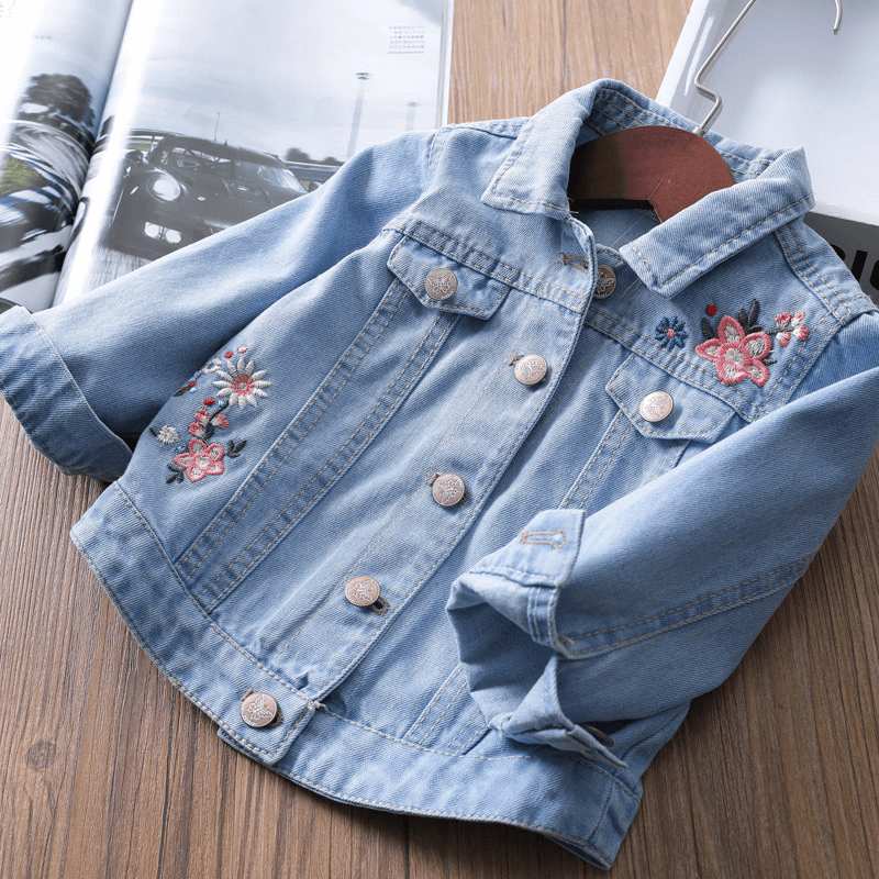 Embroidered Denim Jacket,2T to 6T.
