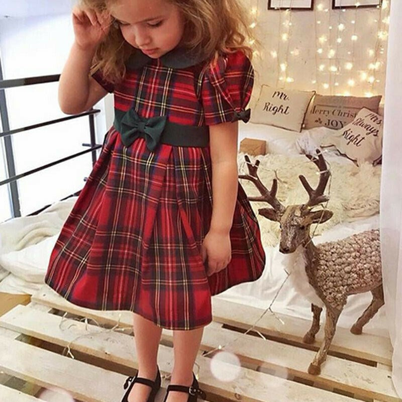 Cute Plaid Christmas Dress,6M to 3T.