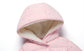 Warm Hooded Jacket, Pink/Blue/Gray.