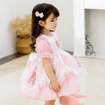 Vintage Whispering Flamingo Dress,2T to 5T.